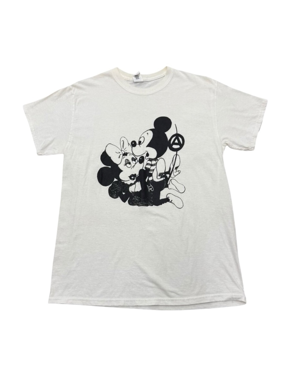 Men’s Mickey/Minny T shirt collab A white cotton 2010s